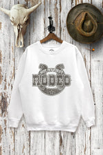 SW345-P6429 NOT MY FIRST RODEO GRAPHIC BRUSHED SWEATSHIRT