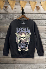 SW345-P6249 ROCK & ROLL FEARLESS TOUR PRINT BRUSHED SWEATSHIRT