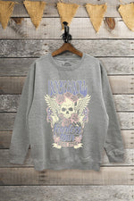 SW345-P6249 ROCK & ROLL FEARLESS TOUR PRINT BRUSHED SWEATSHIRT
