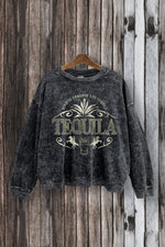 SWD385-P7004 - TEQUILA CREST GRAPHIC MINERAL WASHED SWEATSHIRT