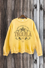 SWD385-P7004 - TEQUILA CREST GRAPHIC MINERAL WASHED SWEATSHIRT