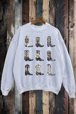 SWD385-P7017 - WESTERN BOOTS GRAPHIC MINERAL WASHED SWEATSHIRT