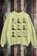SWD385-P7017 - WESTERN BOOTS GRAPHIC MINERAL WASHED SWEATSHIRT