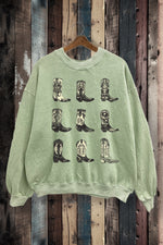 SWD385-P7017 - WESTERN BOOTS GRAPHIC MINERAL WASHED SWEATSHIRT