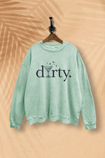 SWD385-P7242 - DIRTY GRAPHIC MINERAL WASHED SWEATSHI