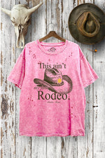 TOD375-P7076 RODEO GRAPHIC BOXY LASER CUT MINERAL T-SHIRTS