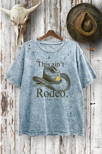 TOD375-P7076 RODEO GRAPHIC BOXY LASER CUT MINERAL T-SHIRTS