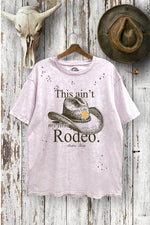 TOD375-P7076 RODEO GRAPHIC BOXY LASER CUT MINERAL T-SHIRTS