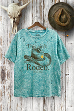 TOD375-P7076 RODEO GRAPHIC BOXY LASER CUT MINERAL T-SHIRTS