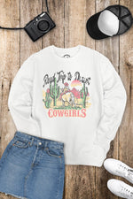 SW345-P5501 ROAD TRIP TO DESERT COWGIRLS GRAPHIC SWEATSHIRT