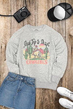 SW345-P5501 ROAD TRIP TO DESERT COWGIRLS GRAPHIC SWEATSHIRT